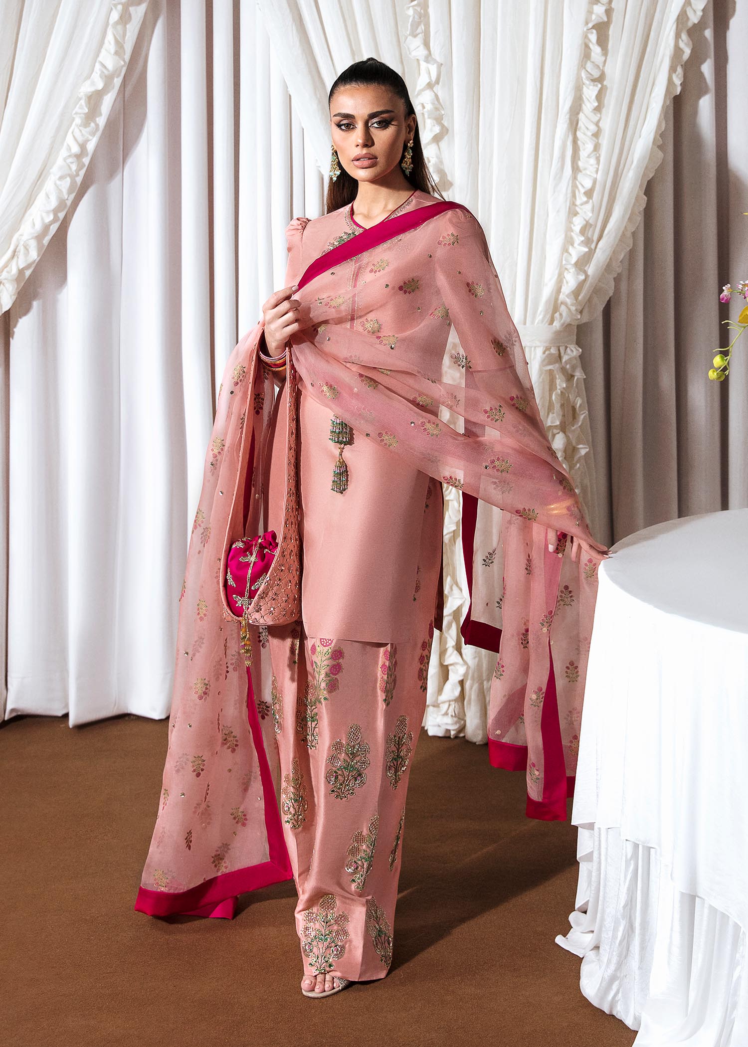 Hussain Rehar | Basic Not Basic |  Incarnat - by - Libasekhas UK - Registered Vendor of : Hussain Rehar - 100% Original Designer Dresss