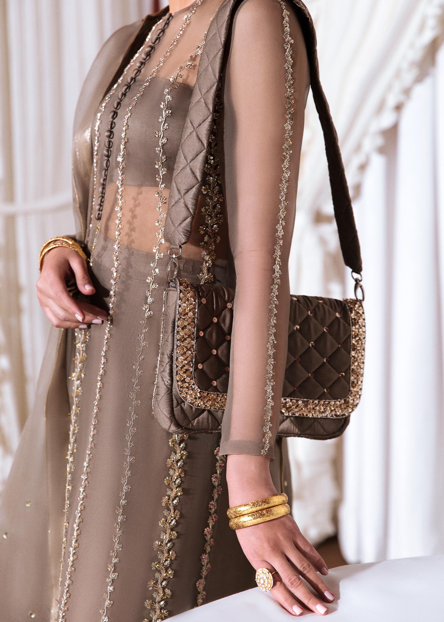 Hussain Rehar | Basic Not Basic |  Leaden - by - Libasekhas UK - Registered Vendor of : Hussain Rehar - 100% Original Designer Dresss