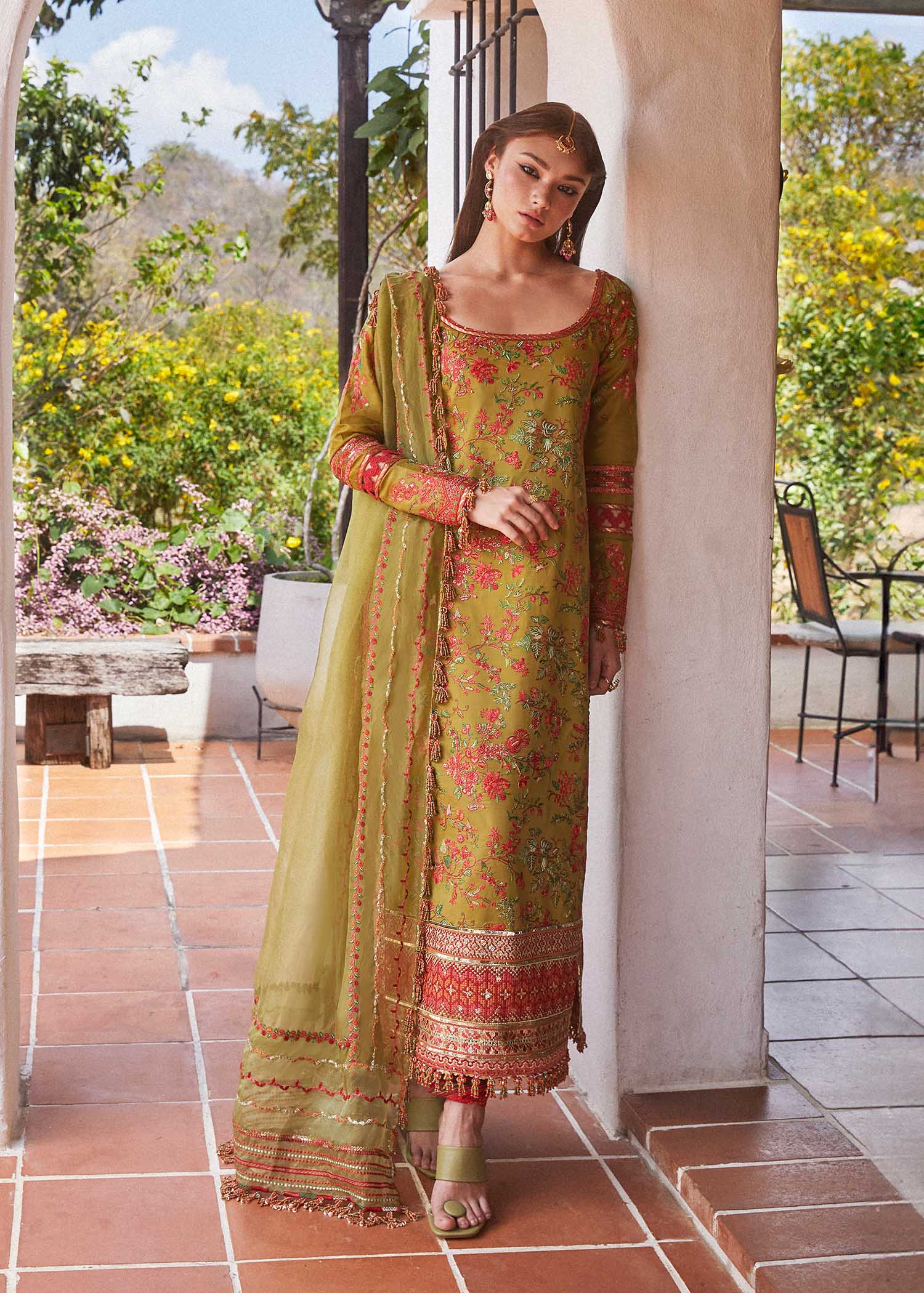 Hussain Rehar | Eid Luxury Lawn SS/24 | Sorbet - by - Libasekhas UK - Registered Vendor of : Hussain Rehar - 100% Original Designer Dresss