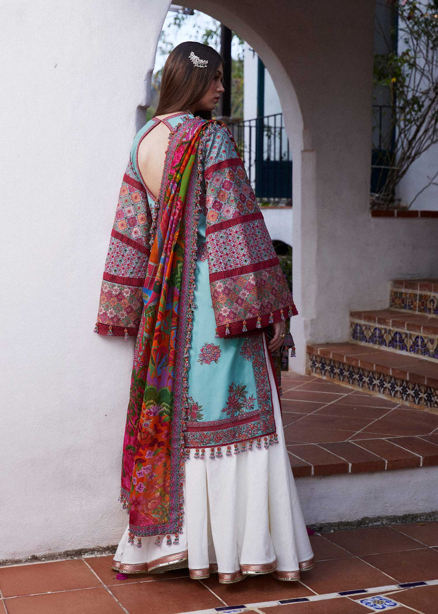 Hussain Rehar | Eid Luxury Lawn SS/24 | Floret - by - Libasekhas UK - Registered Vendor of : Hussain Rehar - 100% Original Designer Dresss