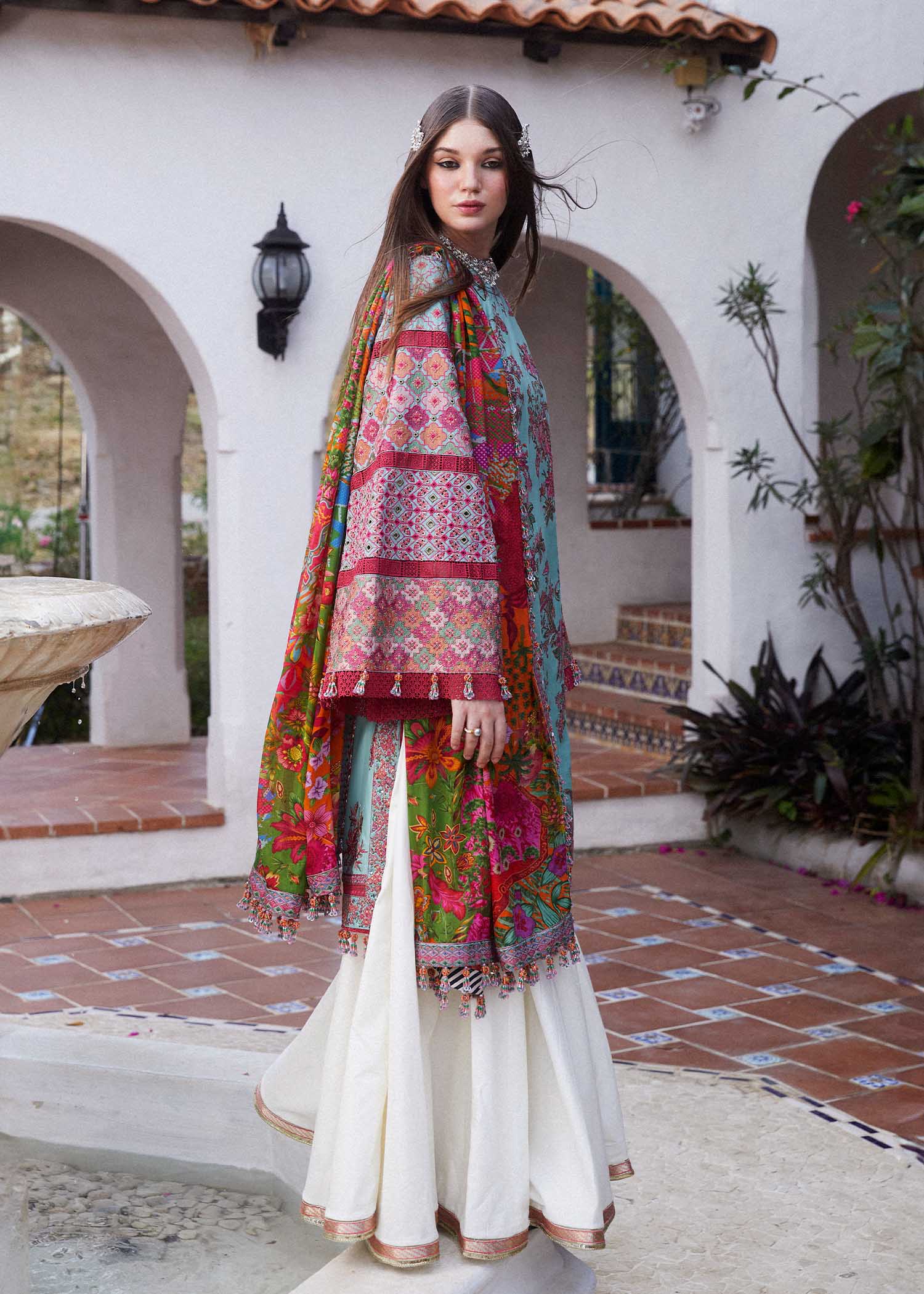 Hussain Rehar | Eid Luxury Lawn SS/24 | Floret - by - Libasekhas UK - Registered Vendor of : Hussain Rehar - 100% Original Designer Dresss