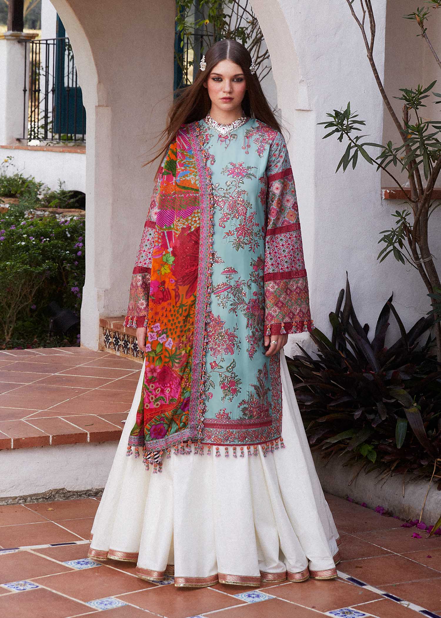 Hussain Rehar | Eid Luxury Lawn SS/24 | Floret - by - Libasekhas UK - Registered Vendor of : Hussain Rehar - 100% Original Designer Dresss