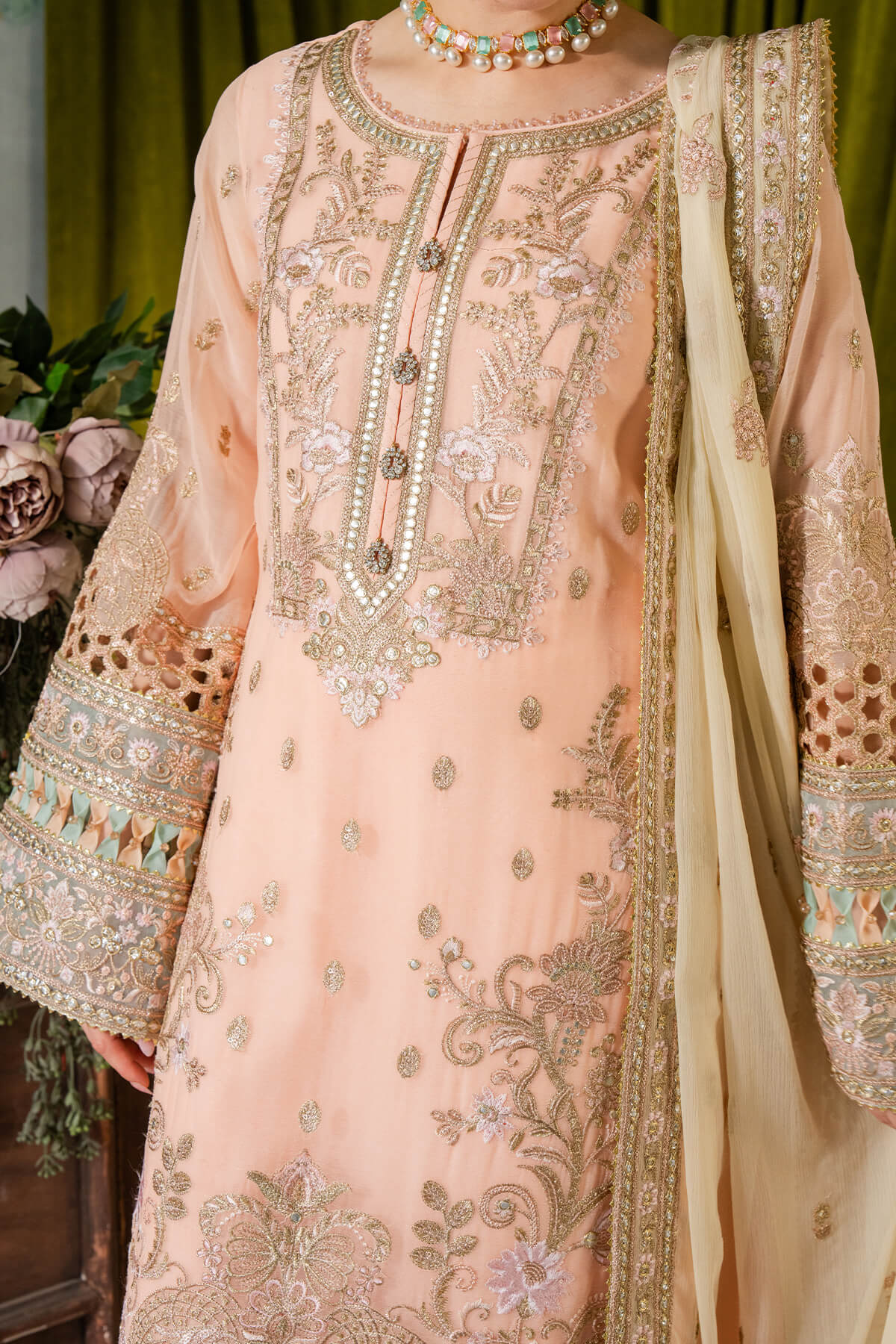 Imrozia Premium | Naina Chiffon | I-193 Kashud - by - Libasekhas UK - Registered Vendor of : Imrozia Premium - 100% Original Designer Dresss