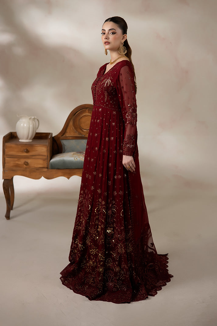 Imrozia Premium | La Fiora Collection |I-277 Amarante - by Libasekhas UK - Registered Vendor of : Imrozia Premium - 100% Original Designer Dress