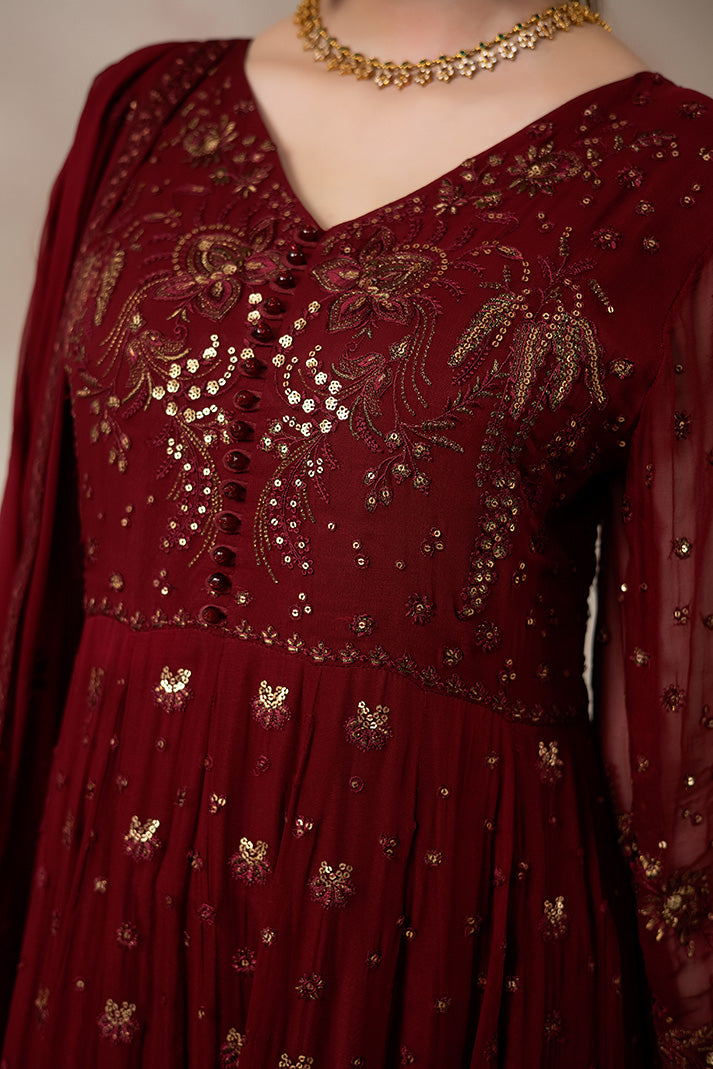 Imrozia Premium | La Fiora Collection |I-277 Amarante - by Libasekhas UK - Registered Vendor of : Imrozia Premium - 100% Original Designer Dress