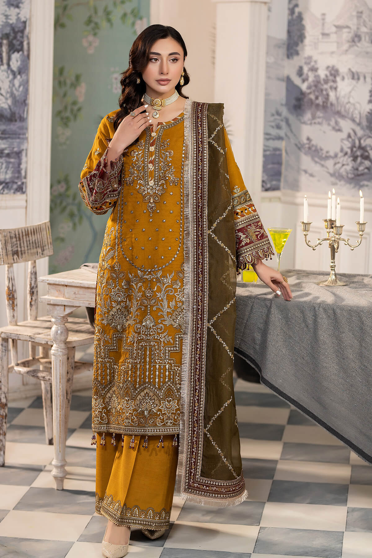 Imrozia Premium | Baad e Saba Pret Luxury Eid Collection | I.P-38 Sargoshiyan - by - Libasekhas UK - Registered Vendor of : Imrozia Premium - 100% Original Designer Dresss