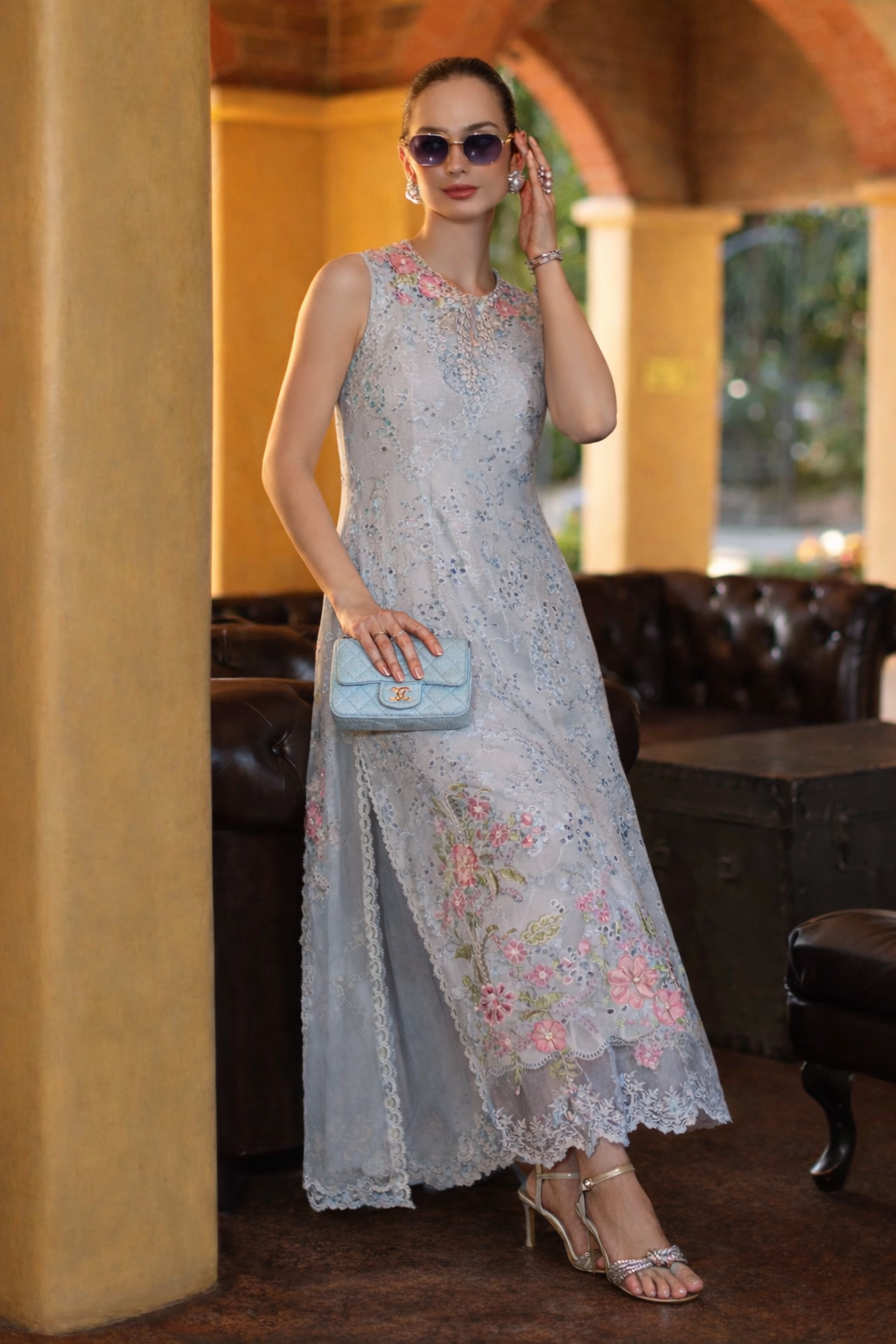 Saadia Asad | Luxuru Eid Schiffli Laserkari 26 | D10 - B - Roselle - by Libasekhas UK - Registered Vendor of : Saadia Asad - 100% Original Designer Dress