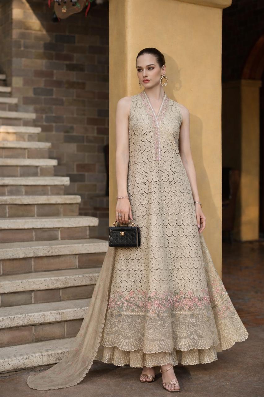 Saadia Asad | Luxury Eid Schiffli Laserkari 26 | D5 - A - Lunaria - by Libasekhas UK - Registered Vendor of : Saadia Asad - 100% Original Designer Dress