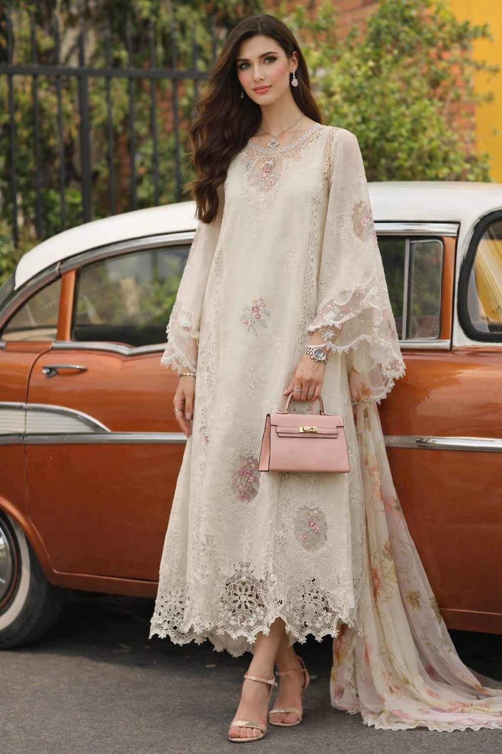 Noor by Saadia Asad | Eid Luxe Chikankari 26 | D2 - Pearl Ivory - by Libasekhas UK - Registered Vendor of : Noor by Saadia Asad - 100% Original Designer Dress