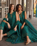 Noor by Saadia Asad | Eid Luxe Chikankari 26 | D1 - Malachite Green - by Libasekhas UK - Registered Vendor of : Noor by Saadia Asad - 100% Original Designer Dress