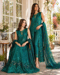 Noor by Saadia Asad | Eid Luxe Chikankari 26 | D1 - Malachite Green - by Libasekhas UK - Registered Vendor of : Noor by Saadia Asad - 100% Original Designer Dress