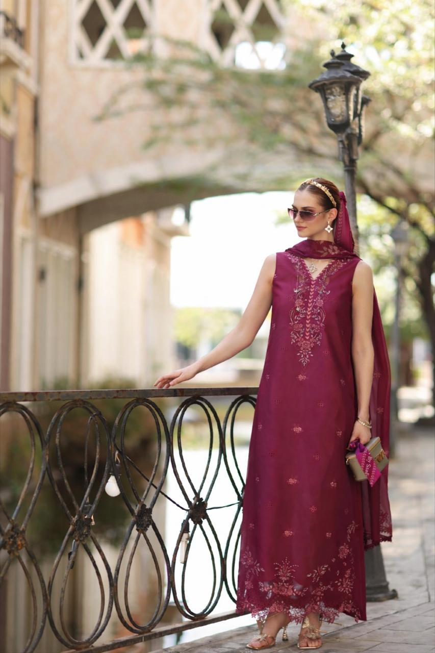 Noor by Saadia Asad | Eid Luxe Printkhaas 26 | D3 - A - Fushia Blush - by Libasekhas UK - Registered Vendor of : Noor by Saadia Asad - 100% Original Designer Dress