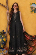 Noor by Saadia Asad | Luxury Eid Schiffli Laserkari 26 | D5 - Raven Black - by Libasekhas UK - Registered Vendor of : Noor by Saadia Asad - 100% Original Designer Dress