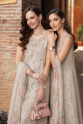Noor by Saadia Asad | Luxury Eid Schiffli Laserkari 26 | D7 -Gris Tourtelle - by Libasekhas UK - Registered Vendor of : Noor by Saadia Asad - 100% Original Designer Dress