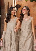 Noor by Saadia Asad | Luxury Eid Schiffli Laserkari 26 | D7 -Gris Tourtelle - by Libasekhas UK - Registered Vendor of : Noor by Saadia Asad - 100% Original Designer Dress