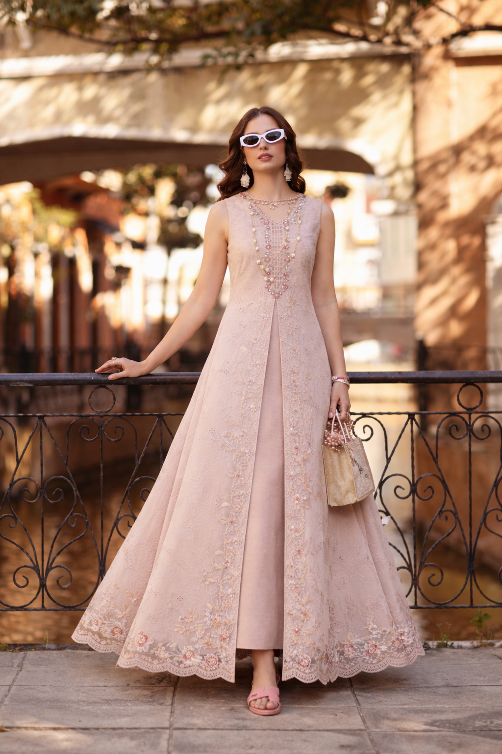 Noor by Saadia Asad | Eid Luxe Printkhaas 26 | D6 - B - Ballet Pink - by Libasekhas UK - Registered Vendor of : Noor by Saadia Asad - 100% Original Designer Dress