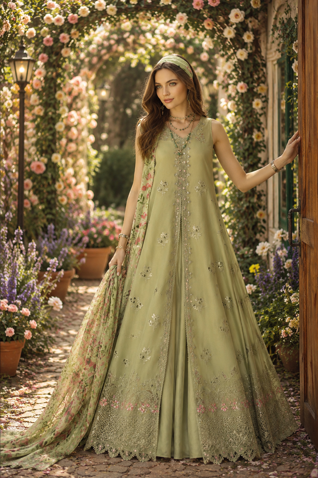 Noor by Saadia Asad | Noor Eid Printskhas 26 |D12  Mint Reverie - by Libasekhas - Registered Vendor of : Noor by Saadia Asad - 100% Original Designer Dress