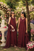 Noor by Saadia Asad | Noor Eid Printskhas 26 |D10  Burgundy - by Libasekhas - Registered Vendor of : Noor by Saadia Asad - 100% Original Designer Dress