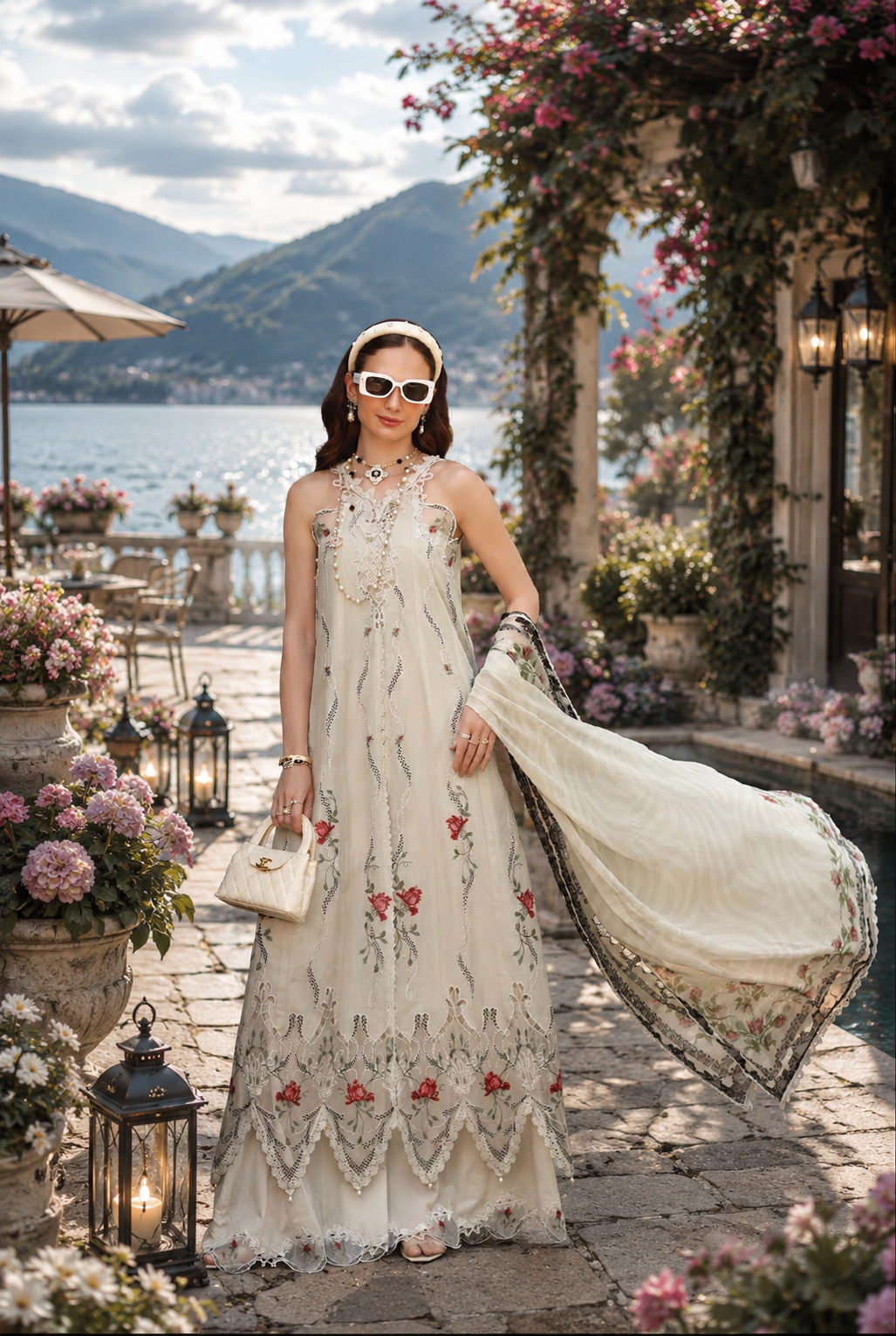Noor by Saadia Asad | Noor Eid Printskhas 26 | D7  Ivory Heritage - by Libasekhas - Registered Vendor of : Noor by Saadia Asad - 100% Original Designer Dress