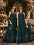 Noor by Saadia Asad | Noor Eid Printskhas 26 | D6  Coblat Teal - by Libasekhas - Registered Vendor of : Noor by Saadia Asad - 100% Original Designer Dress