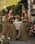 Noor by Saadia Asad | Noor Eid Printskhas 26 |D8  Mocha Sienna - by Libasekhas - Registered Vendor of : Noor by Saadia Asad - 100% Original Designer Dress