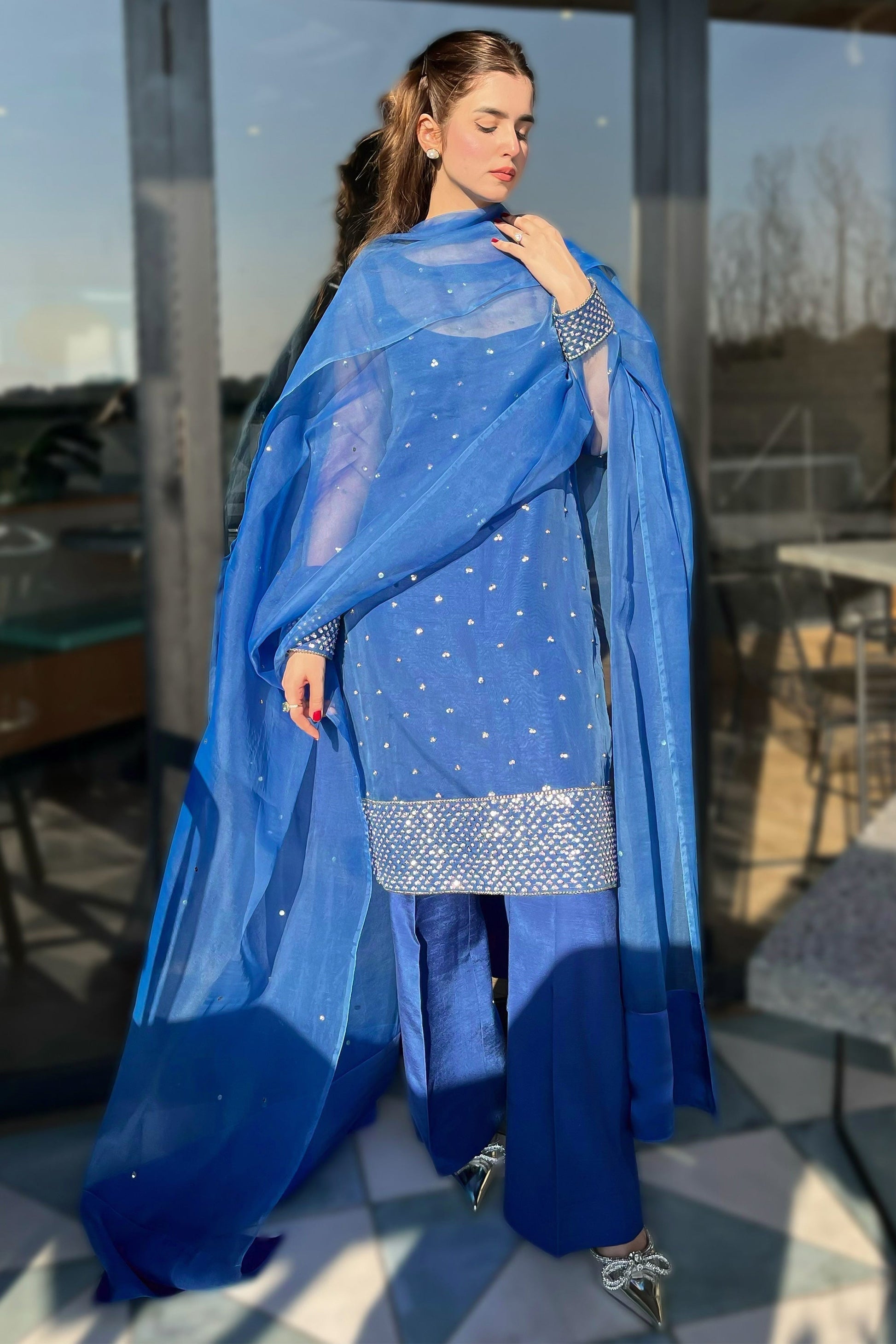 Hana | Signature Series | Azure - by - Libasekhas UK - Registered Vendor of : Hana - 100% Original Designer Dresss