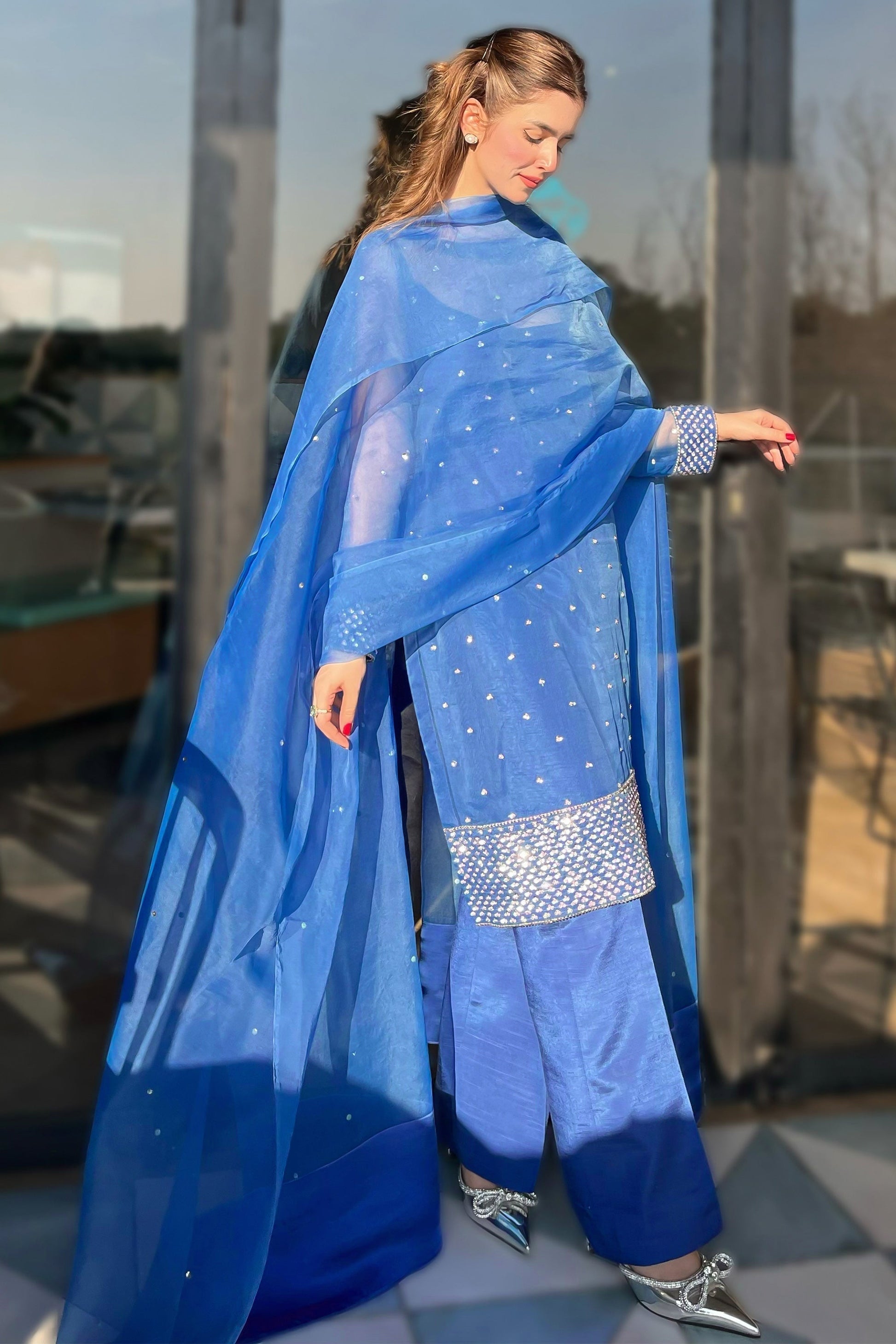 Hana | Signature Series | Azure - by - Libasekhas UK - Registered Vendor of : Hana - 100% Original Designer Dresss