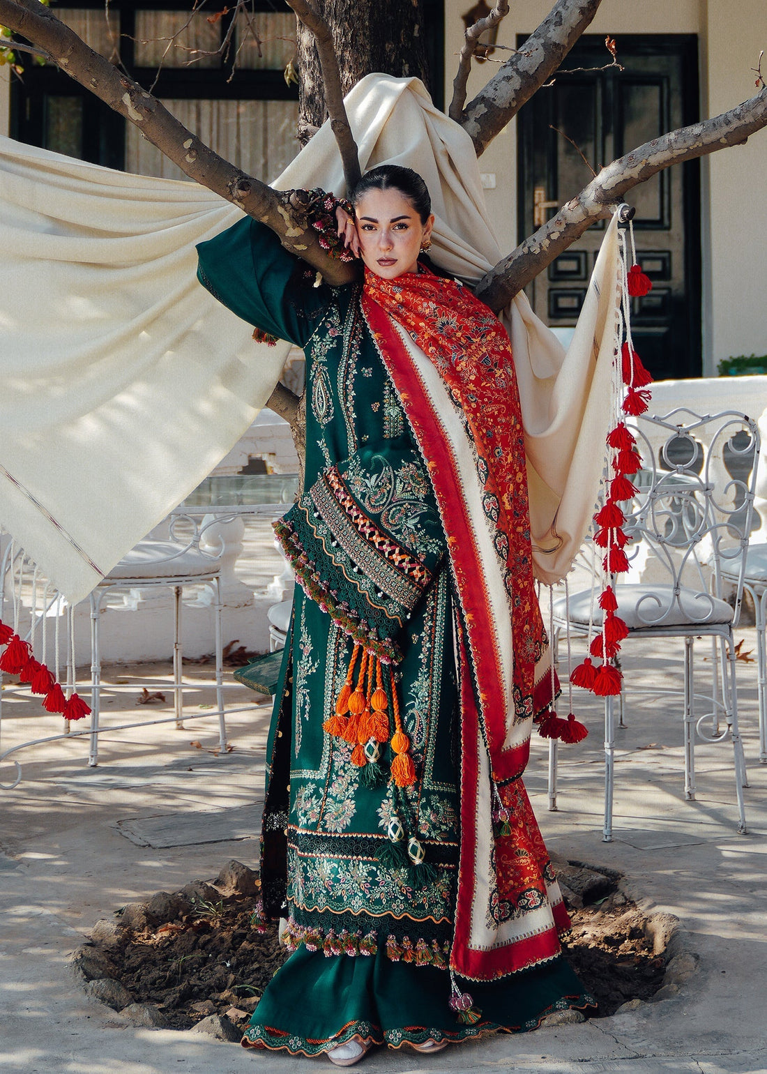 Hussain Rehar | Winter Shawl 24 | Masarrah - by - Libasekhas UK - Registered Vendor of : Hussain Rehar - 100% Original Designer Dresss