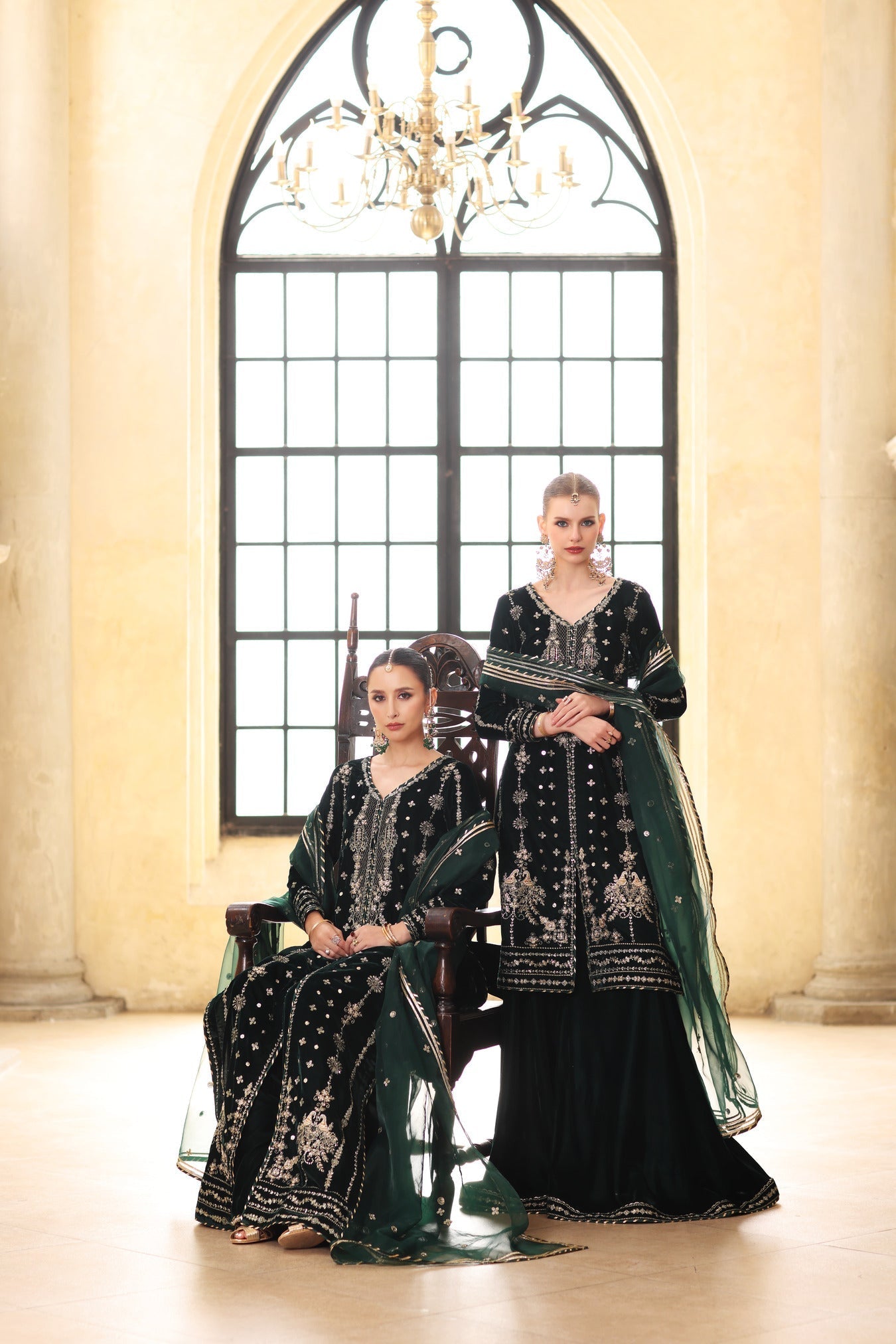 Noor by Saadia Asad | Handcrafted Velvet 25 |Zamurrud - by Libasekhas UK - Registered Vendor of : Noor by Saadia Asad - 100% Original Designer Dress