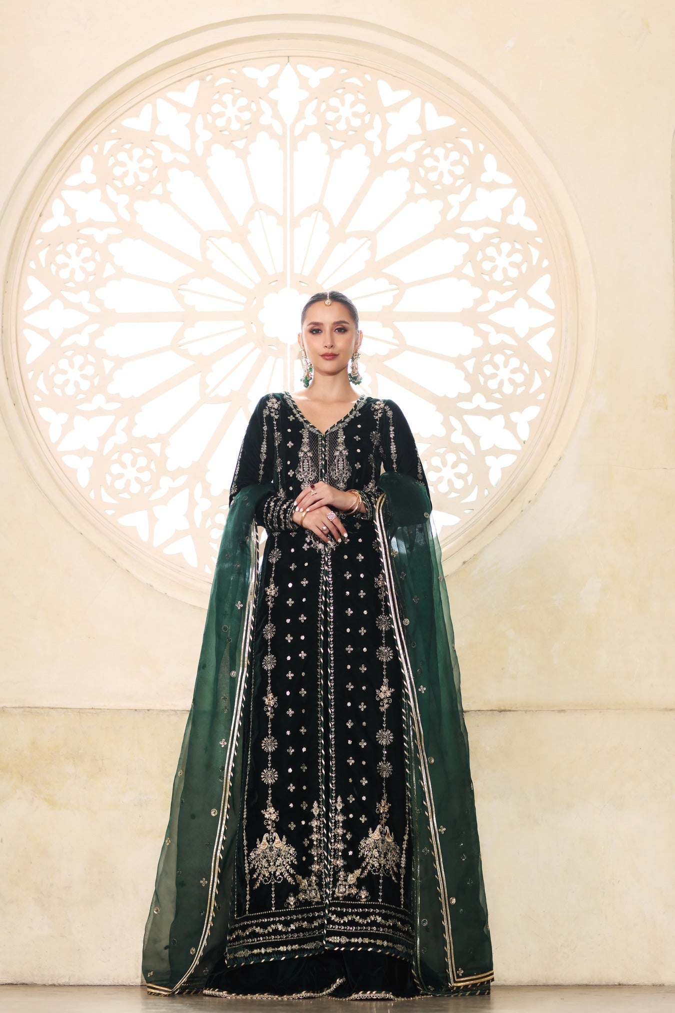 Noor by Saadia Asad | Handcrafted Velvet 25 |Zamurrud - by Libasekhas UK - Registered Vendor of : Noor by Saadia Asad - 100% Original Designer Dress