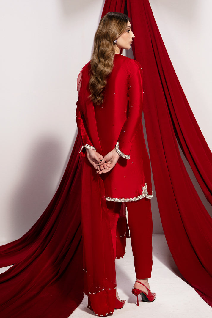 Raja Salahuddin | House of Mina | Crimson - by - Libasekhas UK - Registered Vendor of : Raja Salahuddin - 100% Original Designer Dresss