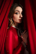 Raja Salahuddin | House of Mina | Crimson - by - Libasekhas UK - Registered Vendor of : Raja Salahuddin - 100% Original Designer Dresss