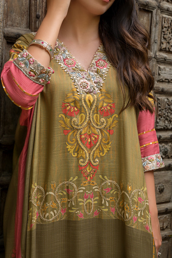 Layla Chatoor | Luxury Pret | Printed Kaftan - by Libasekhas UK - Registered Vendor of : Layla Chatoor - 100% Original Designer Dress