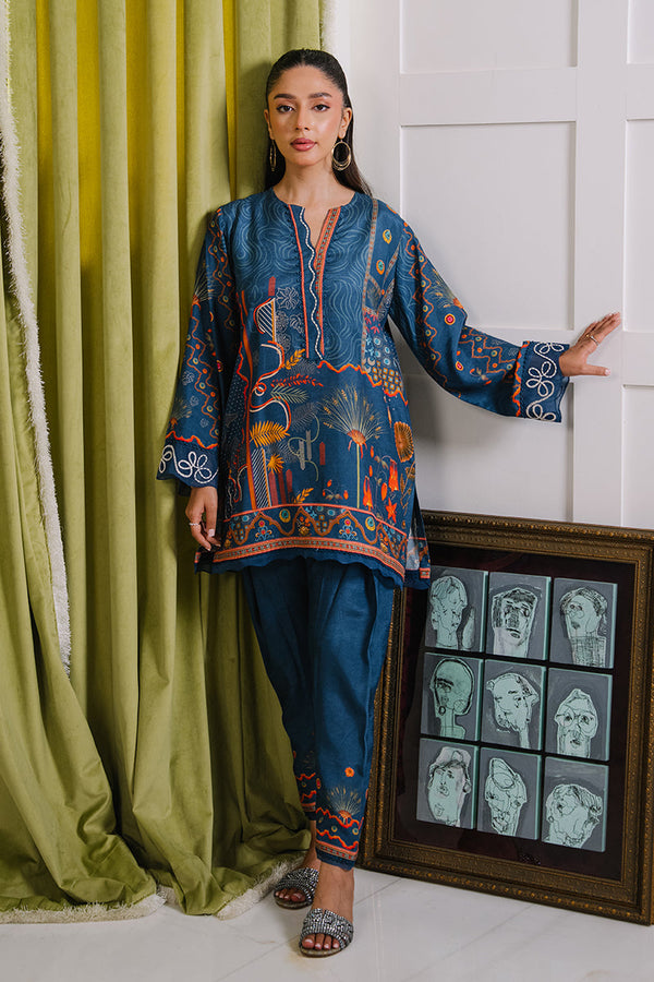 Mina Hassan | Signature Luxe 25 | Deep Teal Tapestry - by Libasekhas UK - Registered Vendor of : Mina Hassan - 100% Original Designer Dress
