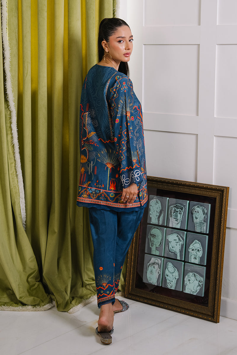 Mina Hassan | Signature Luxe 25 | Deep Teal Tapestry - by Libasekhas UK - Registered Vendor of : Mina Hassan - 100% Original Designer Dress