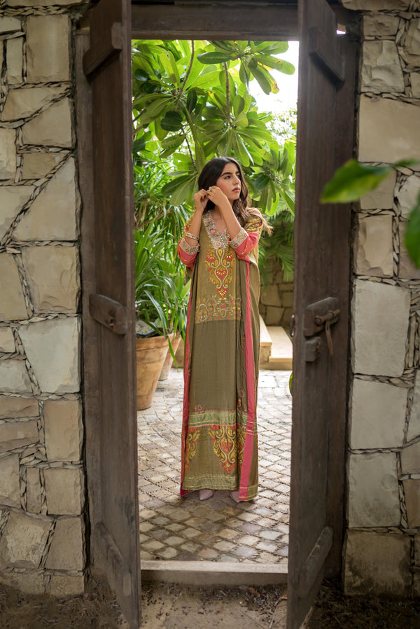 Layla Chatoor | Luxury Pret | Printed Kaftan - by Libasekhas UK - Registered Vendor of : Layla Chatoor - 100% Original Designer Dress