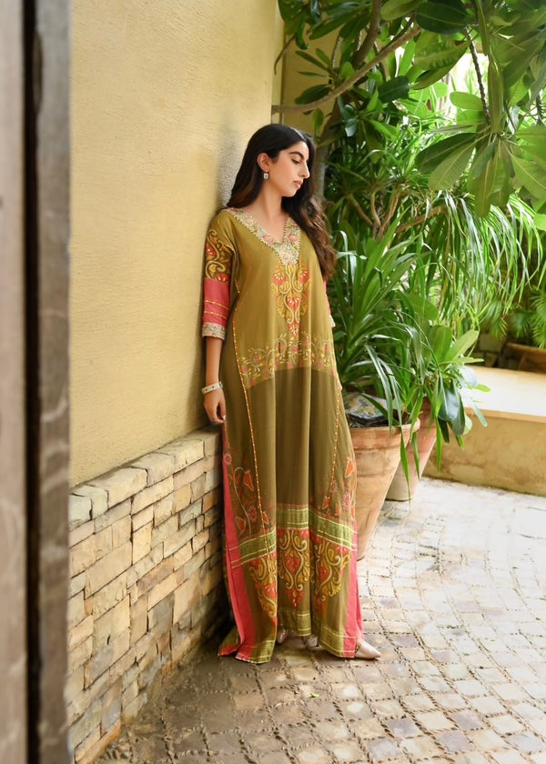 Layla Chatoor | Luxury Pret | Printed Kaftan - by Libasekhas UK - Registered Vendor of : Layla Chatoor - 100% Original Designer Dress