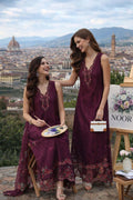 Noor by Saadia Asad | Luxury Eid Schiffli Laserkari 26 | D10 -Plum Royal - by Libasekhas UK - Registered Vendor of : Noor by Saadia Asad - 100% Original Designer Dress