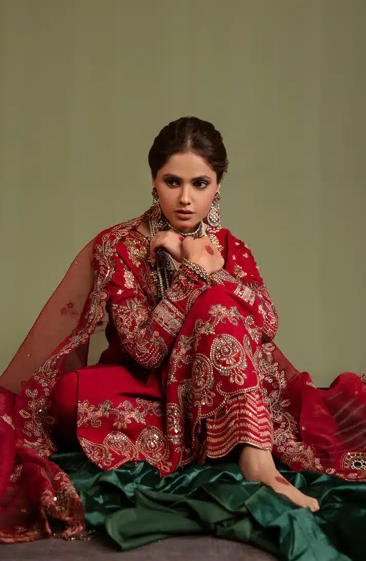 Emaan Adeel | Noori Silk Formals 23 | NR 08 ULFAT - by - Libasekhas UK - Registered Vendor of : Emaan Adeel - 100% Original Designer Dresss
