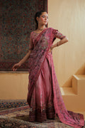Shamaeel Ansari | Majestic Legacy | Rosewood Zari Fusion Saree - by Libasekhas UK - Registered Vendor of : Shamaeel Ansari - 100% Original Designer Dress