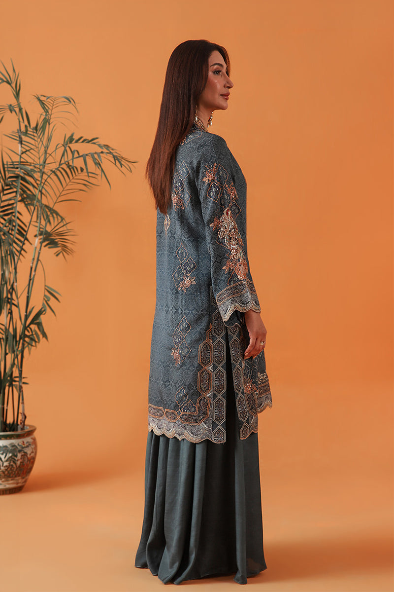 Shamaeel Ansari | Classic Luxe 26 | Imperial Teal - by Libasekhas UK - Registered Vendor of : Shamaeel Ansari - 100% Original Designer Dress