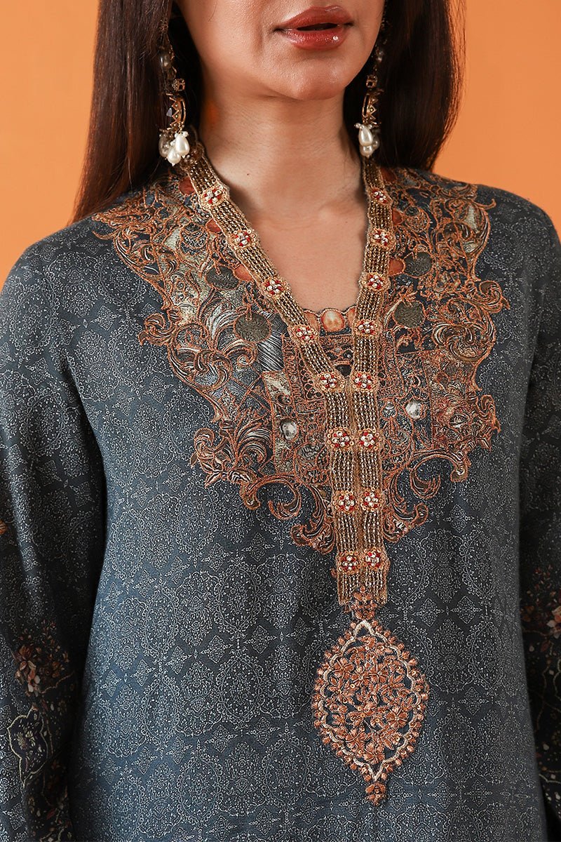 Shamaeel Ansari | Classic Luxe 26 | Imperial Teal - by Libasekhas UK - Registered Vendor of : Shamaeel Ansari - 100% Original Designer Dress