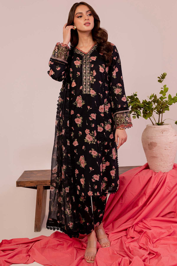 Farasha | Printed Essentials | Black Scarlet - by - Libasekhas UK - Registered Vendor of : Farasha - 100% Original Designer Dresss