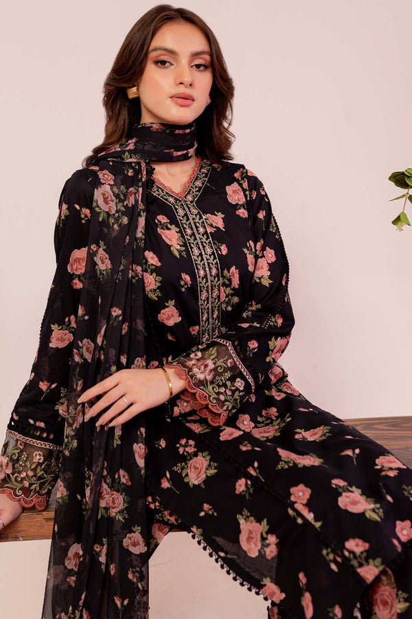 Farasha | Printed Essentials | Black Scarlet - by - Libasekhas UK - Registered Vendor of : Farasha - 100% Original Designer Dresss