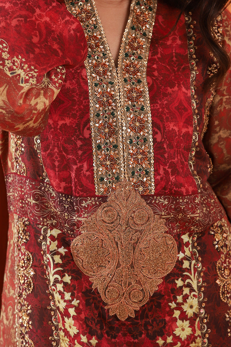 Shamaeel Ansari | Classic Luxe 26 | Scarlet - by Libasekhas UK - Registered Vendor of : Shamaeel Ansari - 100% Original Designer Dress