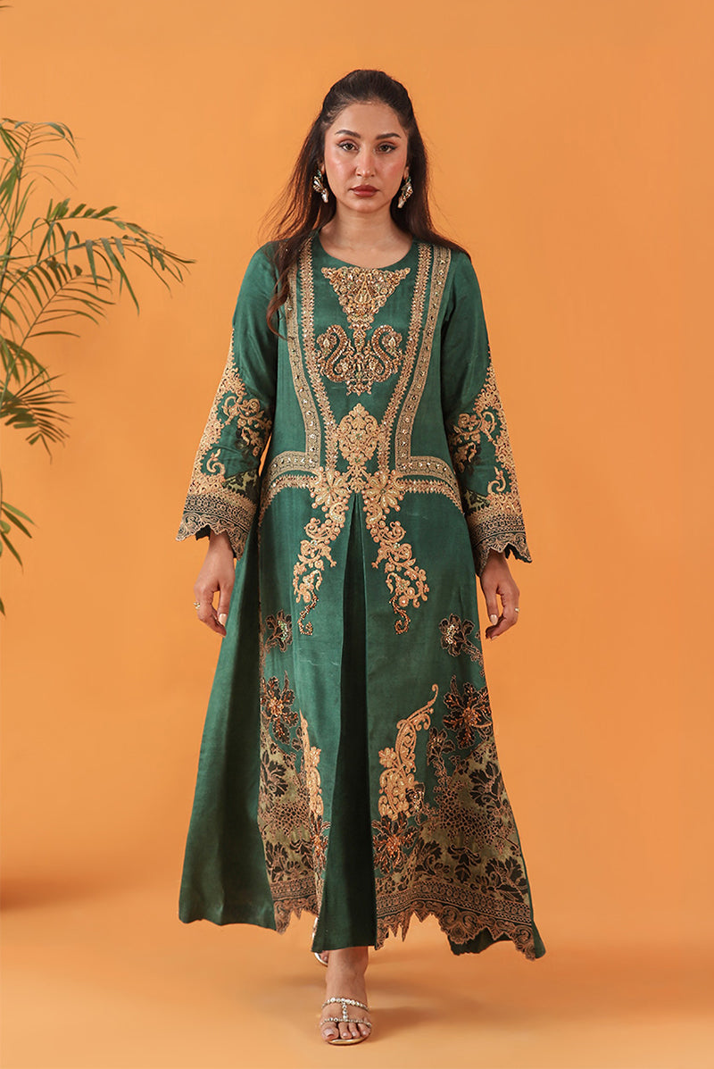 Shamaeel Ansari | Classic Luxe 26 | Emerald - by Libasekhas UK - Registered Vendor of : Shamaeel Ansari - 100% Original Designer Dress