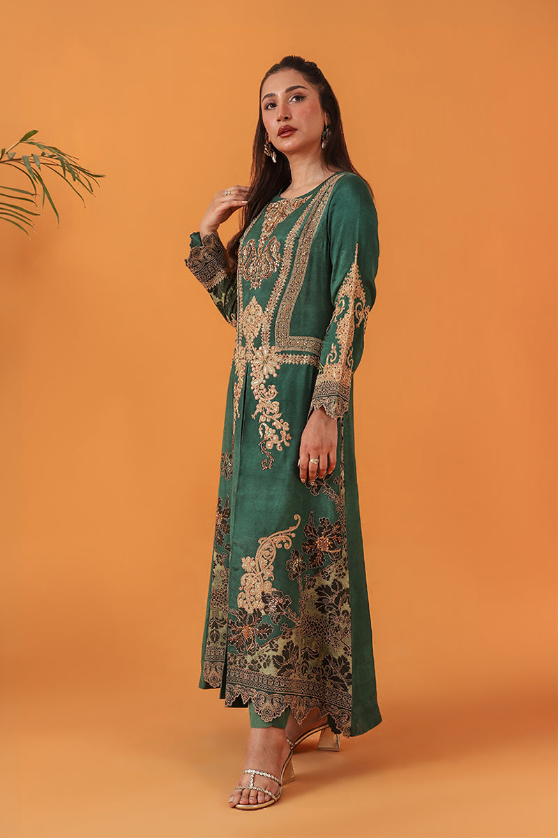 Shamaeel Ansari | Classic Luxe 26 | Emerald - by Libasekhas UK - Registered Vendor of : Shamaeel Ansari - 100% Original Designer Dress