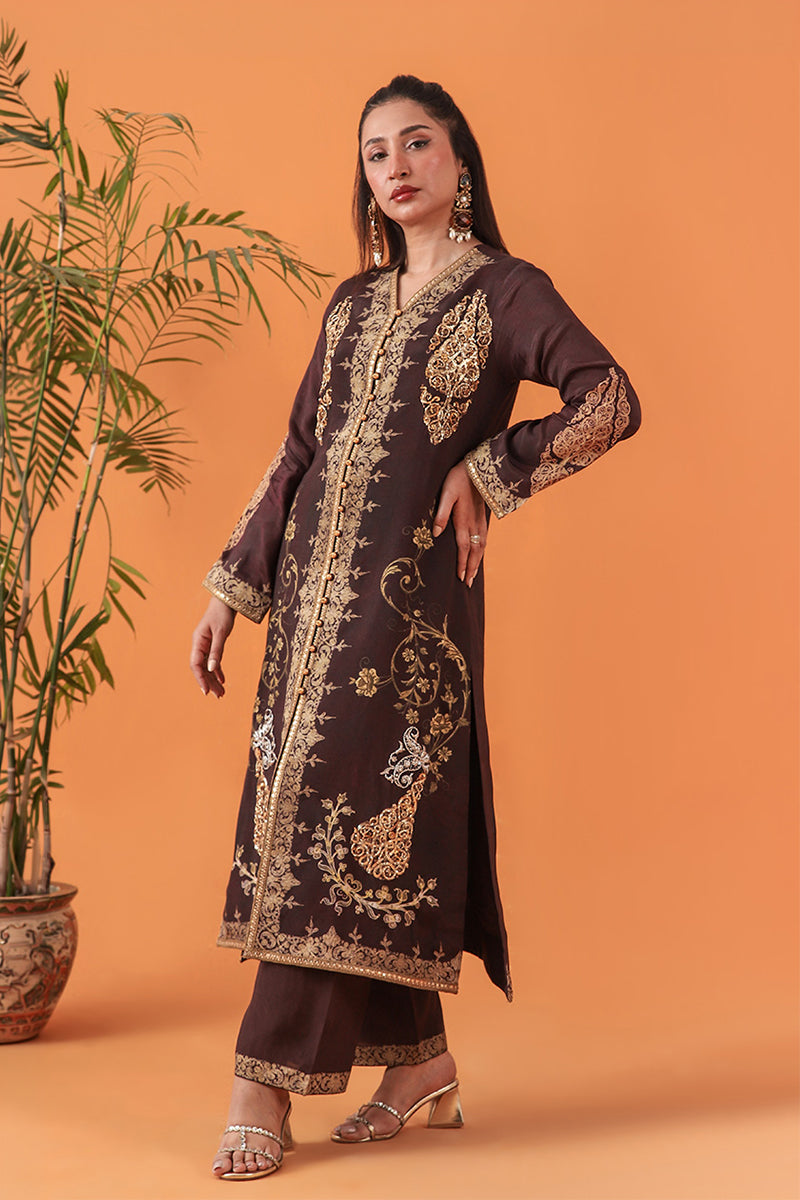 Shamaeel Ansari | Classic Luxe 26 | Garnet Majesty - by Libasekhas UK - Registered Vendor of : Shamaeel Ansari - 100% Original Designer Dress