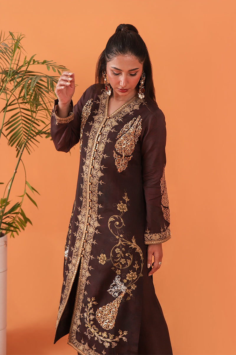 Shamaeel Ansari | Classic Luxe 26 | Garnet Majesty - by Libasekhas UK - Registered Vendor of : Shamaeel Ansari - 100% Original Designer Dress