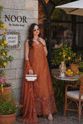 Noor by Saadia Asad | Luxury Eid Schiffli Laserkari 26 | D6 -Amber Rustique - by Libasekhas UK - Registered Vendor of : Noor by Saadia Asad - 100% Original Designer Dress
